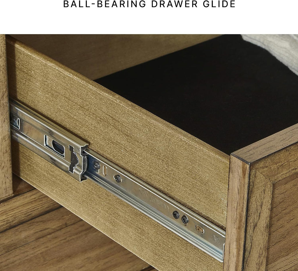 Signature Design by Ashley Sharlance Transitional 9-Drawer Dresser with Felt-Lined Top Drawers, Warm Brown