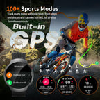GPS Smart Watch for Men With AI (Answer/Make Call), 1.43" Micro-Spherical AMOLED Smartwatch for Android and iPhone, 150+ Sport Mode Fitness Tracker with HR, SpO2, Sleep Monitor, 5ATM Waterproof