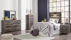 Signature Design by Ashley Drystan 6 Drawer Dresser, Pre-Assembled Convenience, Engineered Wood Construction for Bedroom Storage, Rustic Brown and Multi, 59" W x 16" D x 37" H