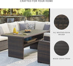 Signature Design by Ashley Outdoor Easy Isle Multi-Use Resin Wicker Patio Table, Dark Brown