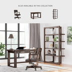 Signature Design by Ashley Breckington Contemporary Faux Leather Tufted Home Office Desk Chair with Adjustable Height and Casters, Solid Wood, 28.75" W x 28.75" D x 38" H, Dark Brown