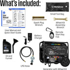 Westinghouse 12500 Peak Watt EFI Tri-Fuel Home Backup Portable Generator, Remote Electric Start, Transfer Switch Ready, Gas, Propane, and Natural Gas Powered, CARB Compliant