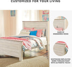 Signature Design by Ashley Willowton Coastal Full Panel Bed, Foundation or Box Spring Needed, Whitewash