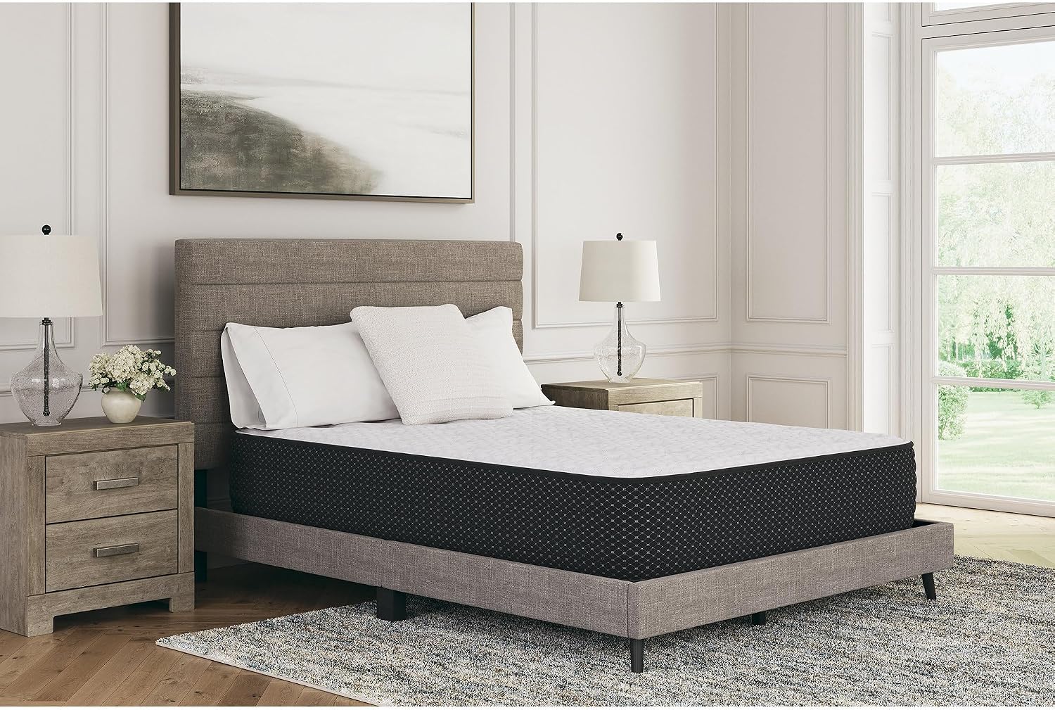 Signature Design by Ashley King Plush 12 Inch Hybrid Mattress with Gel Memory Foam and Edge Support for Cool Sleep and Pressure Relief, Fiberglass-Free, Bed In A Box