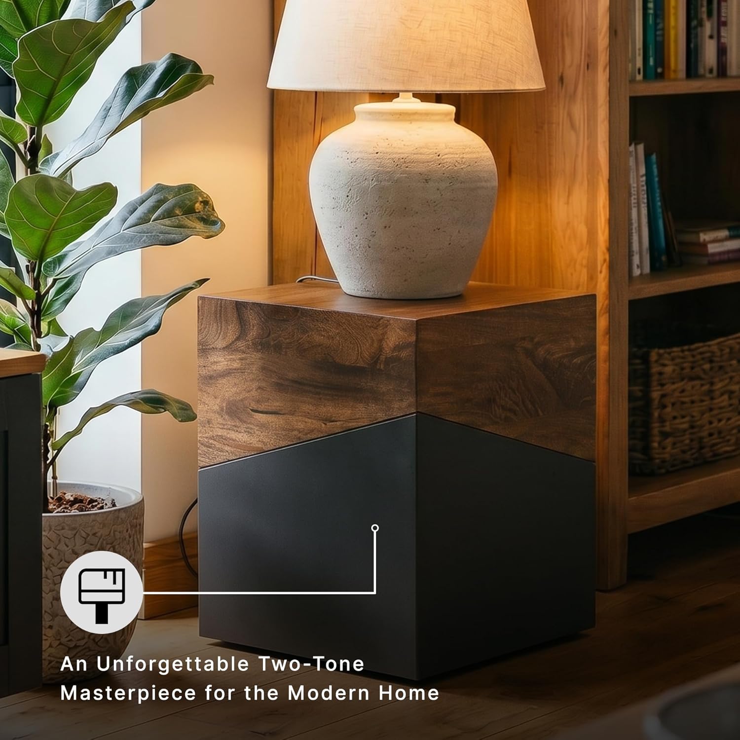Signature Design by Ashley Trailbend Eclectic Accent End Table, Brown & Gunmetal