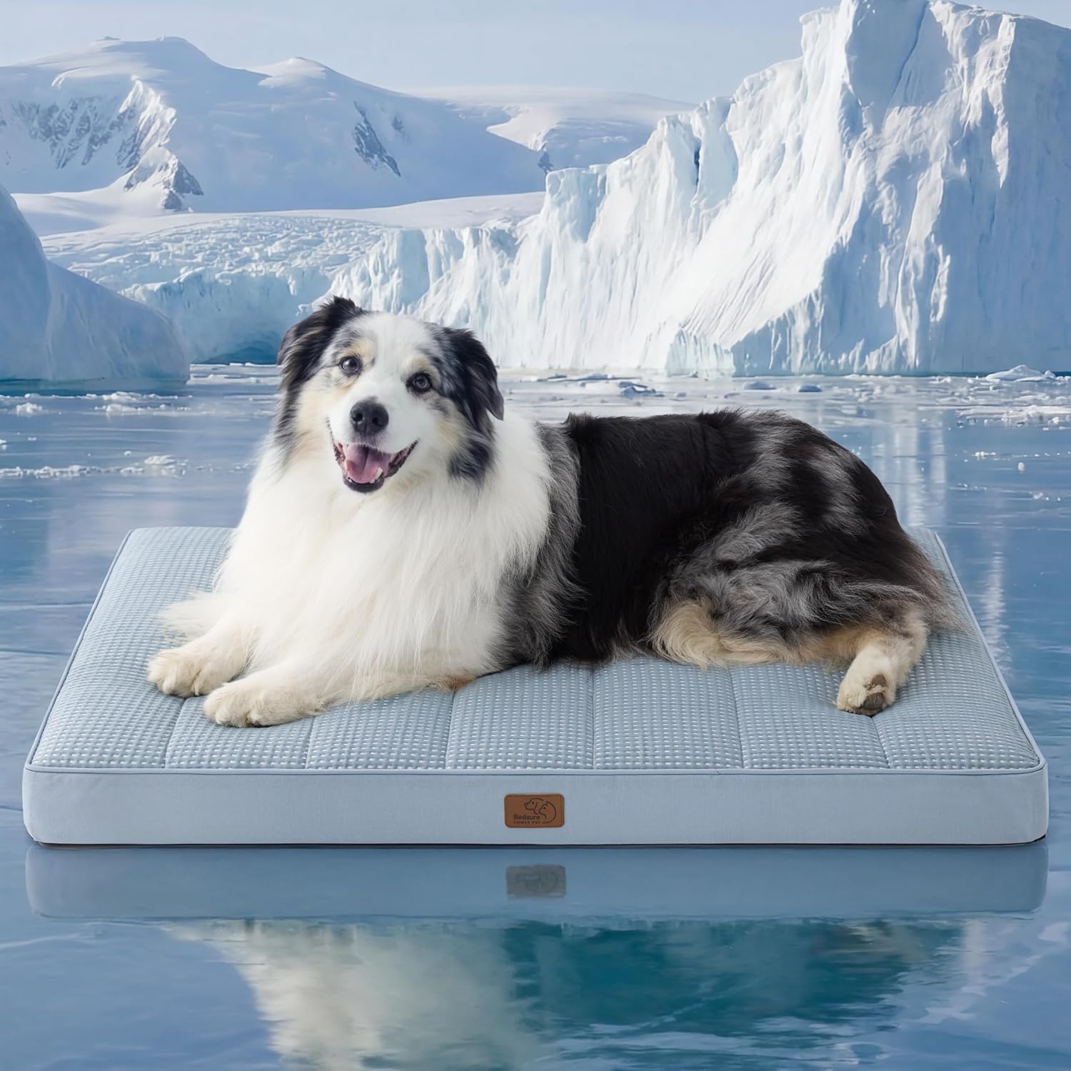 Bedsure Cooling Dog Bed for Crate, Large Breathable Pet Summer Bed, 35 Inch | Orthopedic Egg Crate Foam, Cold Summer Pad Mat, Non-Slip Bottom, Comfy Removable Washable Cover, For Pets Up to 50 lbs