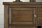 Signature Design by Ashley Moriville Dining Server, Rustic Sideboard Buffet Cabinet, 56" W, Grayish Brown, Storage for Kitchen & Dining Room