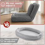 Human Dog Bed, Lazy Sofa Couch, Plush Floor Gaming Chair,5 Adjustable Position, sit, Sleep, fold, Suit to Put in Bedroom, Living Room,Space Saving Design (Gray)