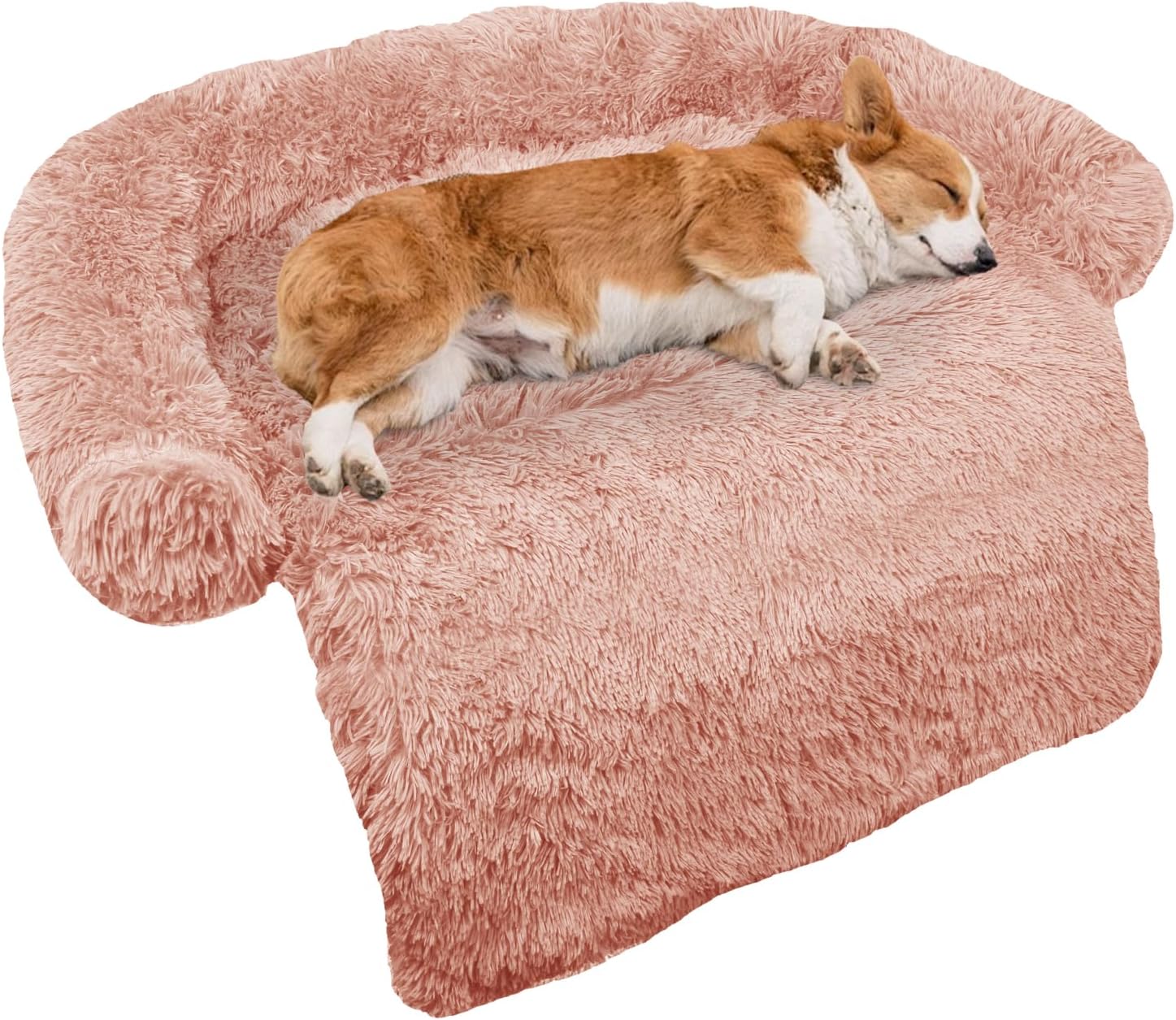 GGIB Cooling Dog Bed Mat with Bolster Pillow Washable Dog Couch Cover Breathable Summer Pet Couch Bed Protector Indoor(Large, Cooling Grey)