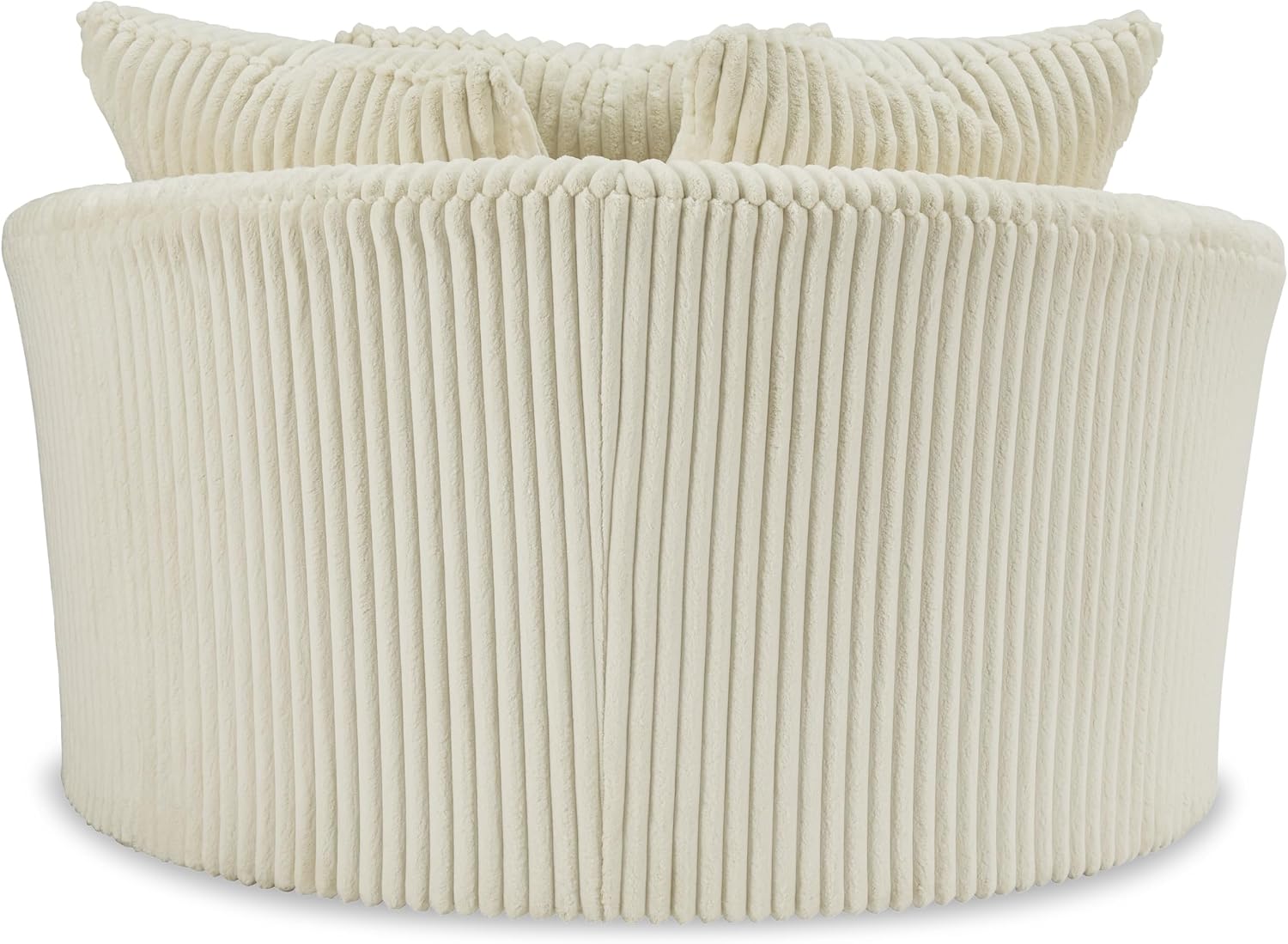 Signature Design by Ashley Lindyn Transitional Oval Tufted Upholstered Oversized Swivel Accent Chair, White