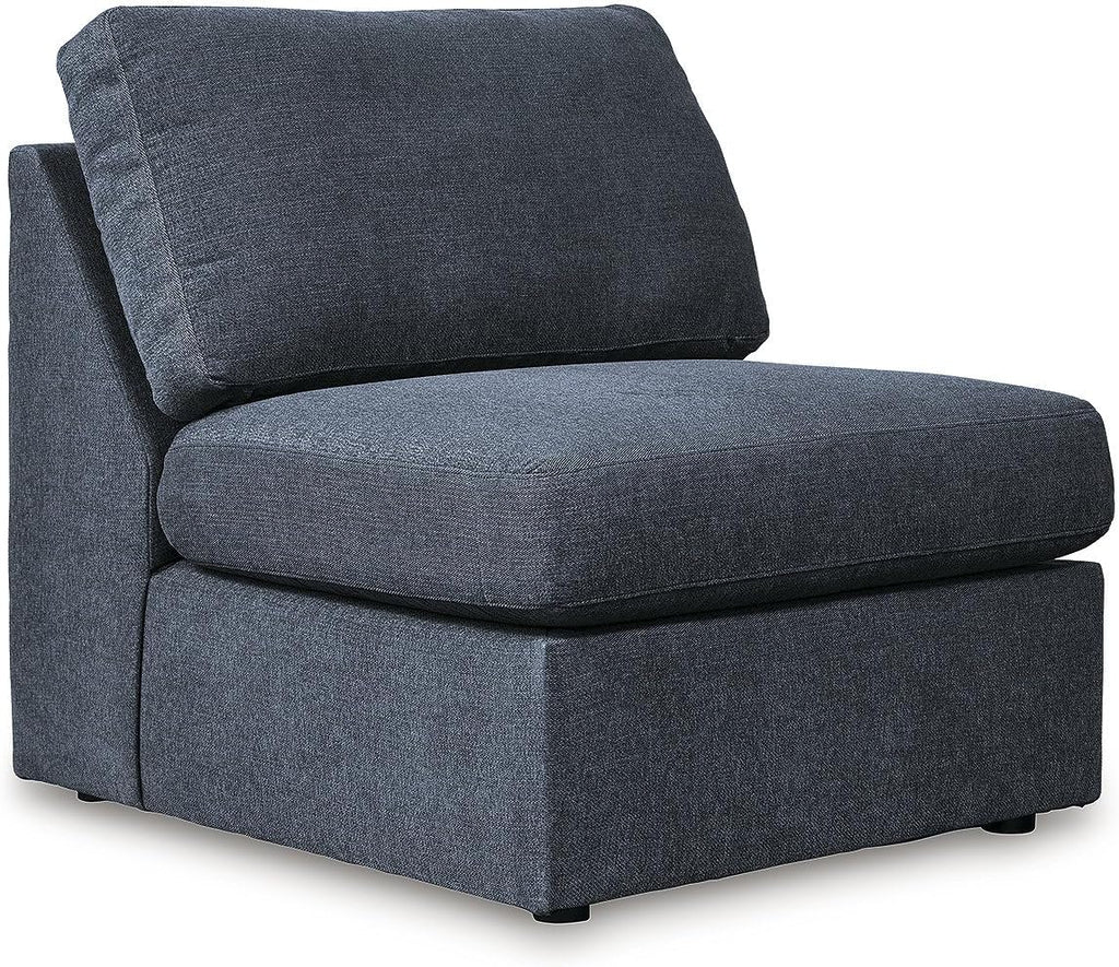 Signature Design by Ashley Contemporary Modmax Stain Resistant L-Shape Right-Arm Facing 6-Piece Sectional with Reversible Cushion and Armrest, Dark Blue