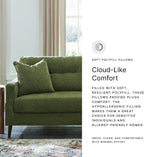 Signature Design by Ashley Bixler Sofa, No Assembly Required, Olive Green Chenille Upholstered 3-Seater Couch, Anti-Sag Platform Foundation, Button-Tufted Back, Living Room Furniture, 79 Inches