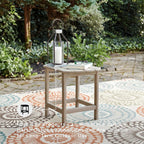 Signature Design by Ashley Sundown Treasure Outdoor Patio HDPE Weather Resistant End Table, Brown