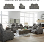 Signature Design by Ashley Next-Gen DuraPella Power Recliner with Adjustable Headrest, Storage Armrests, Wireless & USB Charging, Faux Leather, 2-Tone Gray