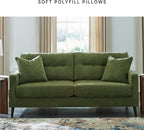 Signature Design by Ashley Bixler Sofa, No Assembly Required, Olive Green Chenille Upholstered 3-Seater Couch, Anti-Sag Platform Foundation, Button-Tufted Back, Living Room Furniture, 79 Inches