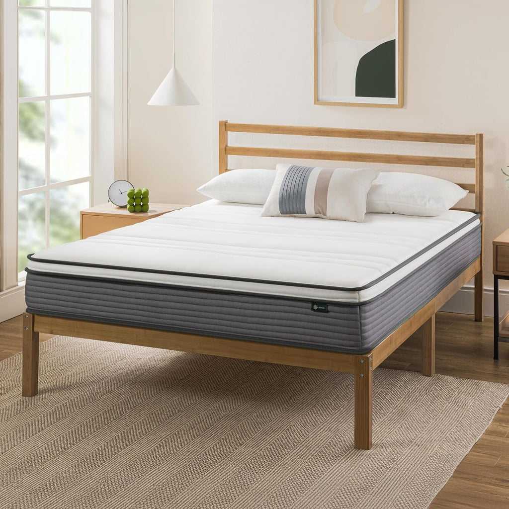 ZINUS 10 Inch True Support Hybrid Mattress [New Version], Queen, Fiberglass Free, Medium Feel, Motion Isolation, Certified Safe Foams & Fabric, Mattress in A Box