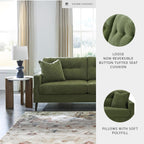 Signature Design by Ashley Bixler Sofa, No Assembly Required, Olive Green Chenille Upholstered 3-Seater Couch, Anti-Sag Platform Foundation, Button-Tufted Back, Living Room Furniture, 79 Inches