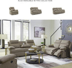Signature Design by Ashley Reclining Sofa with Drop Down Table and USB Charging, Yarrow Lane Yarrow Lane Collection, Manual Pull Tab, Chenille Fabric for Living Room Comfort, Mocha Brown, 86" W