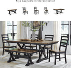 Signature Design by Ashley Wildenauer Dining Extension Table, 18" Self-Storing Butterfly Leaf, Hardwood Solids, Mango Veneer & MDF Substrate, Seats 6 to 8 for Kitchens, Black & Dark Brown, 78"