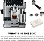 Ninja Luxe Café Pro Series, Espresso Machine, Drip Coffee, Cold Brew, Hot Water, Integrated Tamper, Built-in Grinder, Hands-Free Frother for Cappuccinos, Lattes, Americanos, Dairy or Non-Dairy, ES701