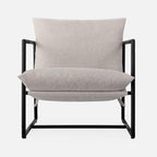 Zinus Aidan Sling Accent Chair, Metal Framed Armchair with Shredded Foam Cushioning, Oatmeal