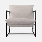 Zinus Aidan Sling Accent Chair, Metal Framed Armchair with Shredded Foam Cushioning, Oatmeal