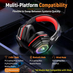 Ozeino 2.4GHz Gaming Headset Wireless with Flip Mic for Ps5, Ps4, PC, Gaming Headphones with USB-A & USB-C Transmitter, 40Hr Battery Gamer Headset for Laptop, Mobile, Mac