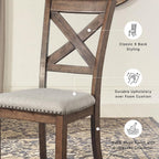 Signature Design by Ashley Moriville Modern Farmhouse 19" Upholstered Dining Room Chair, 2 Count, Brown