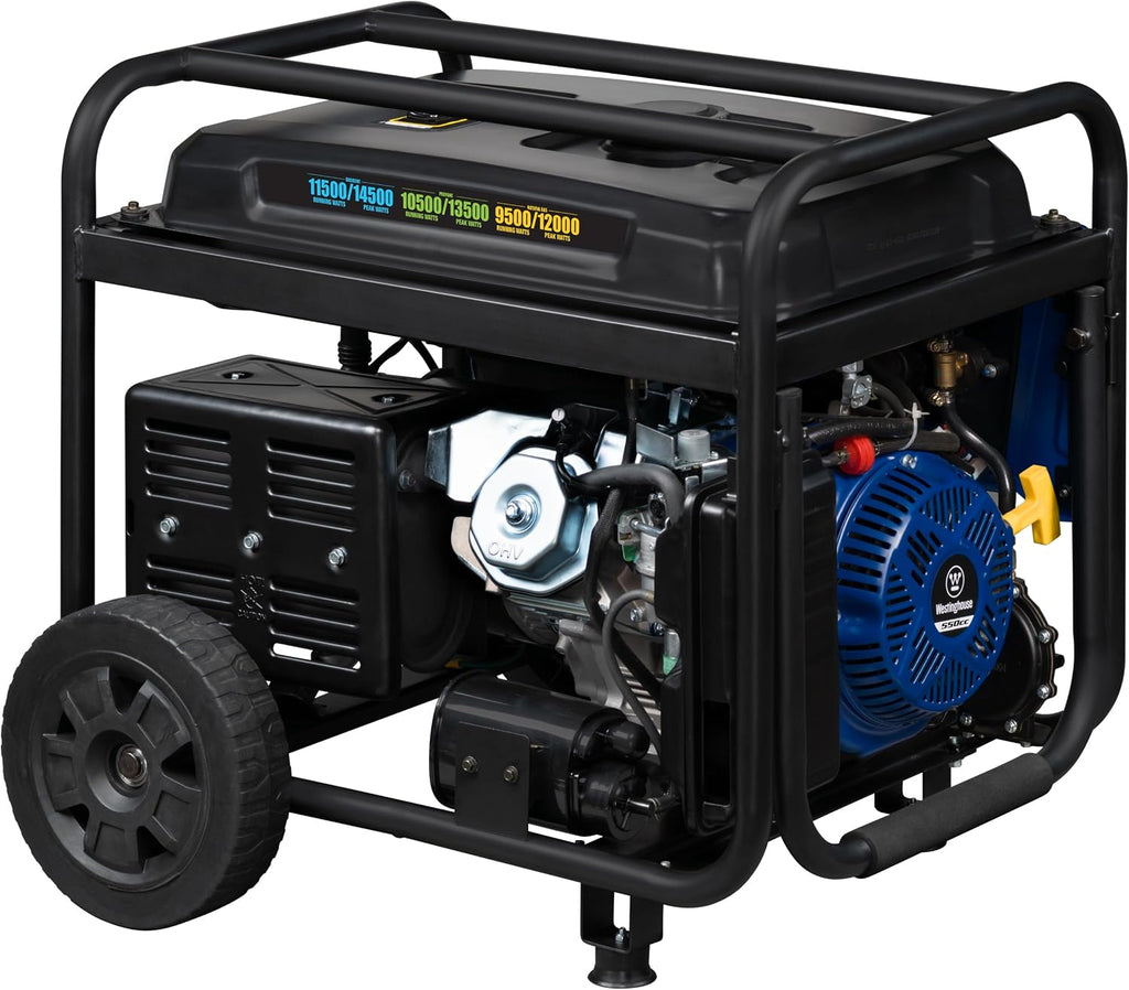 Westinghouse 14500 Peak Watt Tri-Fuel Home Backup Portable Generator, Remote Electric Start, Transfer Switch Ready, Gas, Propane, and Natural Gas Powered