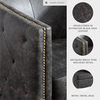 Signature Design by Ashley Brentlow Tufted Barrel Accent Swivel Chair, Distressed Black