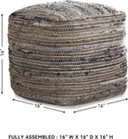 Signature Design by Ashley Absalom Hemp Pouf, 16 x 16 Inches, Multicolored