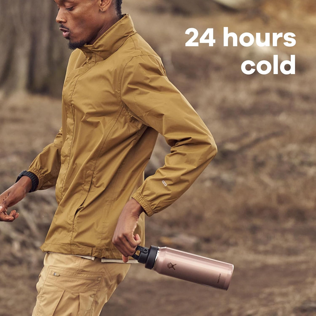 Hydro Flask Lightweight Wide Flex Chug Cap - Insulated Stainless Steel Water Bottle 16 Oz Garnet Red