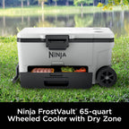 Ninja FrostVault | 65qt Wheeled Cooler with Cold Dry Zone | Integrated Fridge-Temp Dry Storage Drawer | Premium Heavy-Duty Insulated Cooler | Keeps Ice Cold for Days | Spanish Moss | FB265GN1