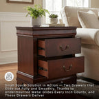 Signature Design by Ashley Alisdair Traditional 2 Drawer Nightstand, 23.75" Tall, Dark Brown