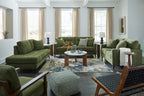 Signature Design by Ashley Bixler Sofa, No Assembly Required, Olive Green Chenille Upholstered 3-Seater Couch, Anti-Sag Platform Foundation, Button-Tufted Back, Living Room Furniture, 79 Inches