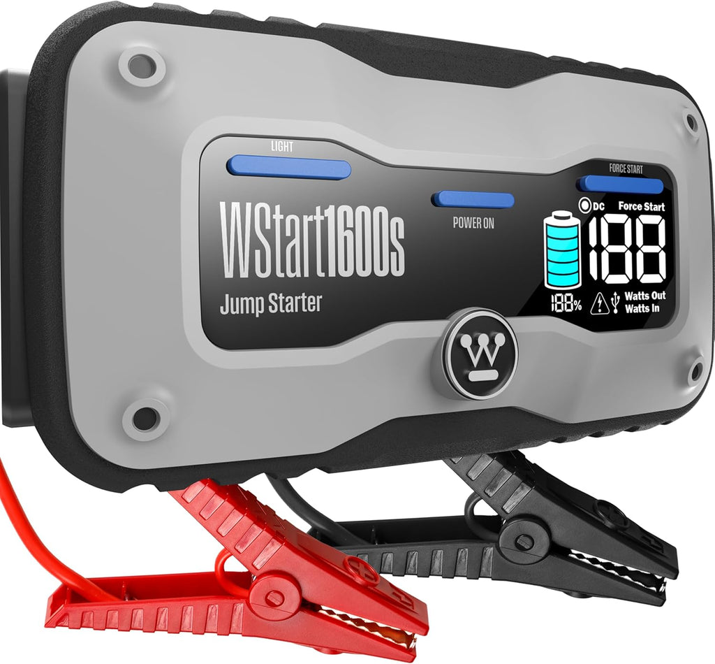 Westinghouse 2000A Portable Jump Starter & USB Power Bank - 12V Car Battery Booster Pack Jump Box for Up to 7.0L Gas & 5.0L Diesel Engines, Bright LED Flashlight, IP65 Rated Waterproof Housing