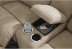 Signature Design by Ashley Next-Gen DuraPella 6-Piece Power Reclining Sectional, Zero Gravity Comfort and Adjustable Headrests, L-Shaped Faux Leather Modular Design for Living Rooms, Sand, 132" W