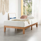 Mellow Naturalista Classic - 12 Inch Solid Wood Platform Bed with Wooden Slats, No Box Spring Needed, Easy Assembly, Queen, Pine