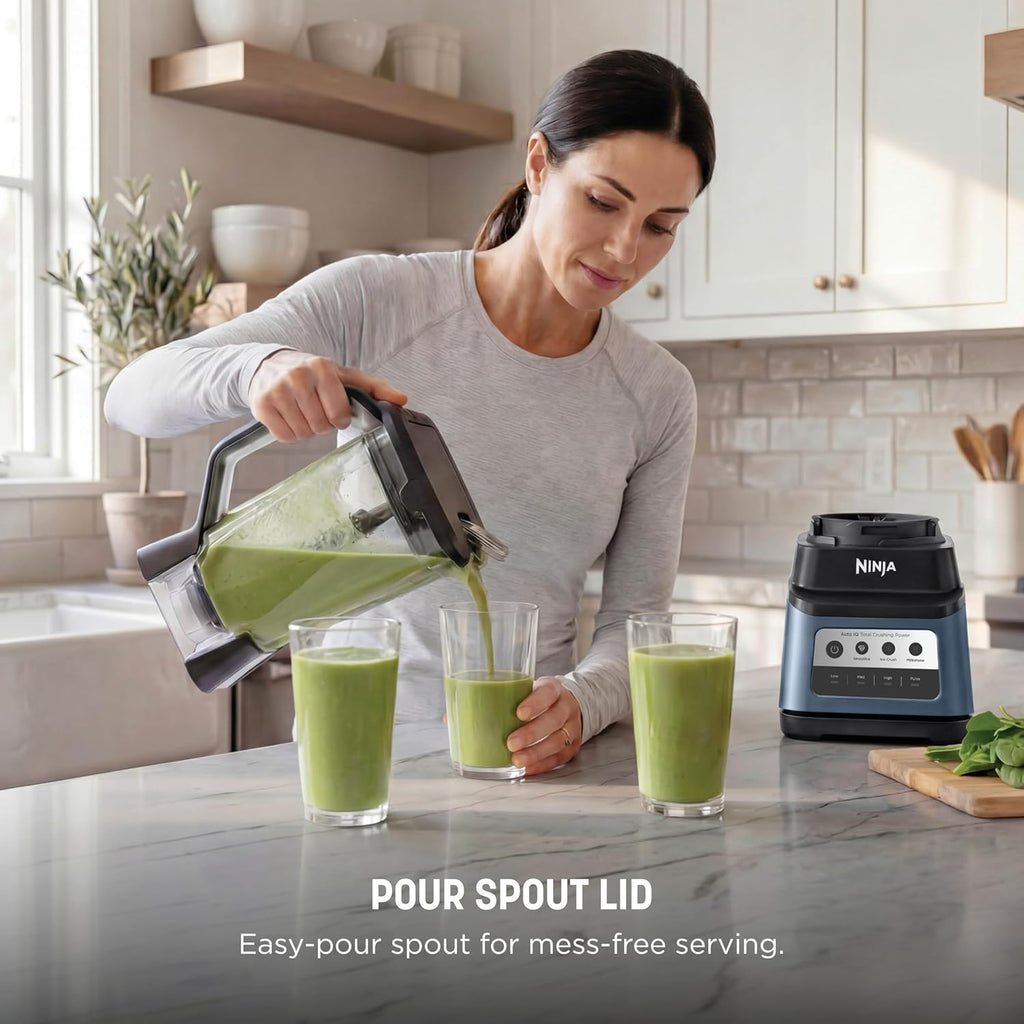 Ninja Professional Plus Blender Premier | Max Power Smoothie Blender, Ice Cream Maker, Frozen Drink & Margarita Machine | 3 Auto IQ™ Presets, 1400 W, 72oz Total Crushing Pitcher | Blue | BN701BLBRN