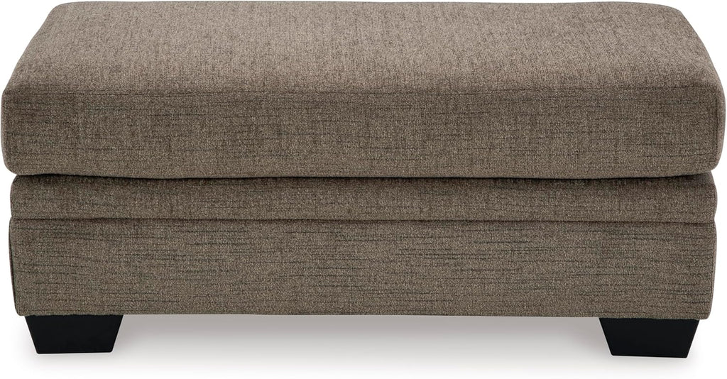 Signature Design by Ashley Stonemeade Upholstered Ottoman, Oversized Contemporary Footrest, 100% Polyester Chenille, Ideal for Living Room Seating, Nutmeg Brown, 44" W