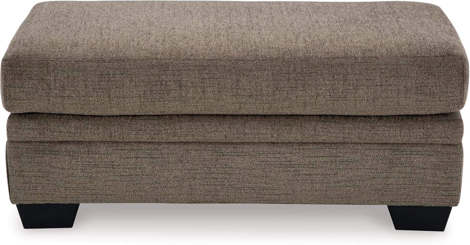 Signature Design by Ashley Stonemeade Upholstered Ottoman, Oversized Contemporary Footrest, 100% Polyester Chenille, Ideal for Living Room Seating, Nutmeg Brown, 44" W