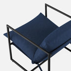 Zinus Aidan Sling Accent Chair, Metal Framed Armchair with Shredded Foam Cushioning, Navy
