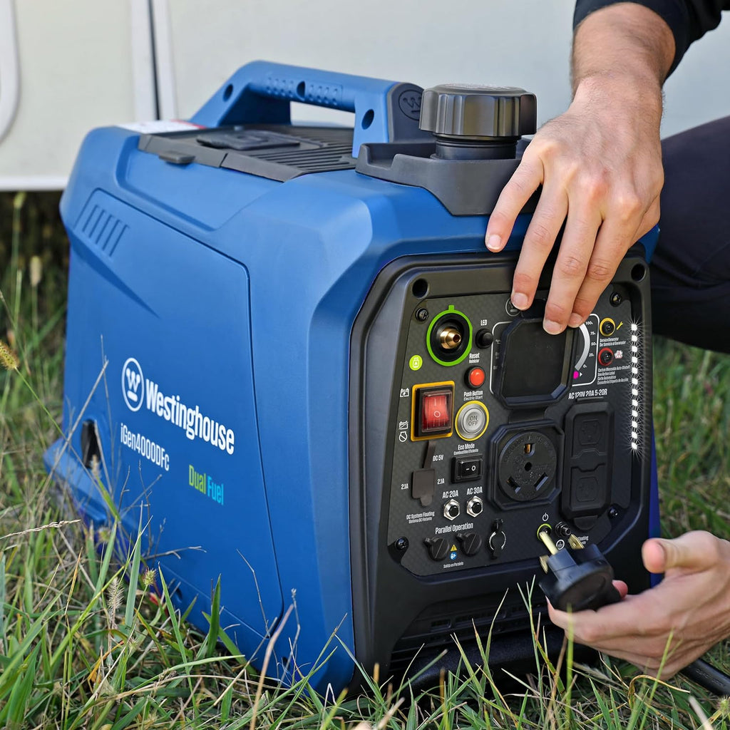 Westinghouse 4000 Peak Watt Super Quiet Dual Fuel Portable Inverter Generator, Remote Electric Start, Gas & Propane Powered, RV Ready, CO Sensor, Parallel Capable