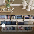 Signature Design by Ashley Realyn French Country 7 Drawer Dresser, Two-Tone Chipped White and Distressed Wood Finish, Smooth-Gliding Bedroom Storage, Ideal for Master Suites, 64" W