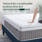 Zinus Cool Support 12 Inch Hybrid Mattress, Cooling Gel Memory Foam, Heavy Duty Individually Wrapped Coils, Soothing Pressure Relief, Medium Firm Feel, CertiPUR-US Certified, Queen