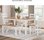 Signature Design by Ashley Gesthaven Solid Wood Frame Dining Chair, Set of 2, White/Natural