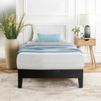 Mellow Naturalista Classic - 12 Inch Solid Wood Platform Bed with Wooden Slats, No Box Spring Needed, Easy Assembly, Queen, Pine