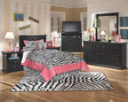 Signature Design by Ashley Maribel Children's Traditional 1 Drawer Nightstand with 1 Storage Cubby, 24.37" Tall, Black