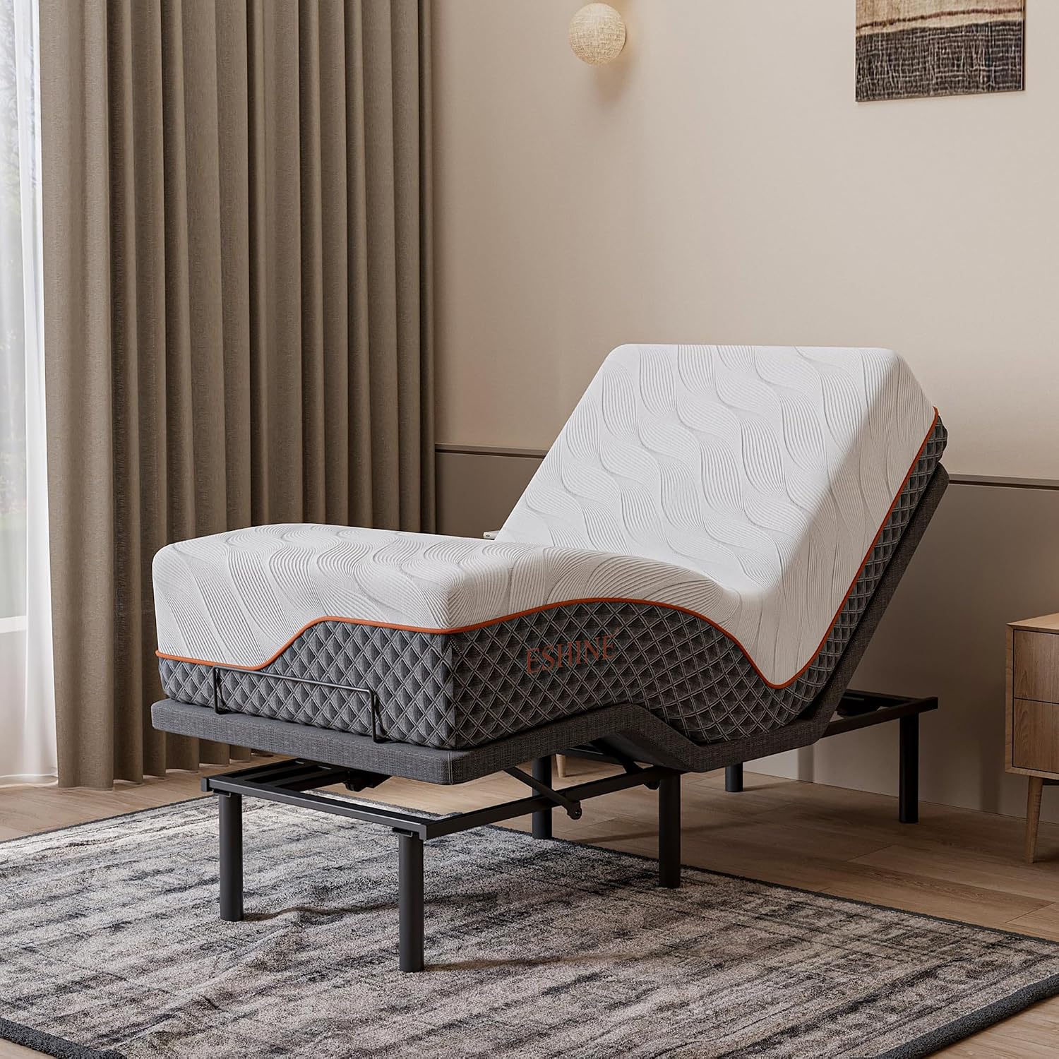Split King Adjustable Bed Frame with Mattress - 14” Luxury Hybrid Mattress, Smart APP Contorl, Massage, Zero Gravity, Anti-Snore, 5 Minutes Installation, Head and Foot Incline, Medium Soft, Split King