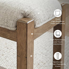 Signature Design by Ashley Cabalynn Dining Bench, Upholstered Farmhouse Style, Hardwood Solids and MDF Substrates Frame, Ideal for End of Bed or Entryway, 63.5" W, Oatmeal and Light Brown